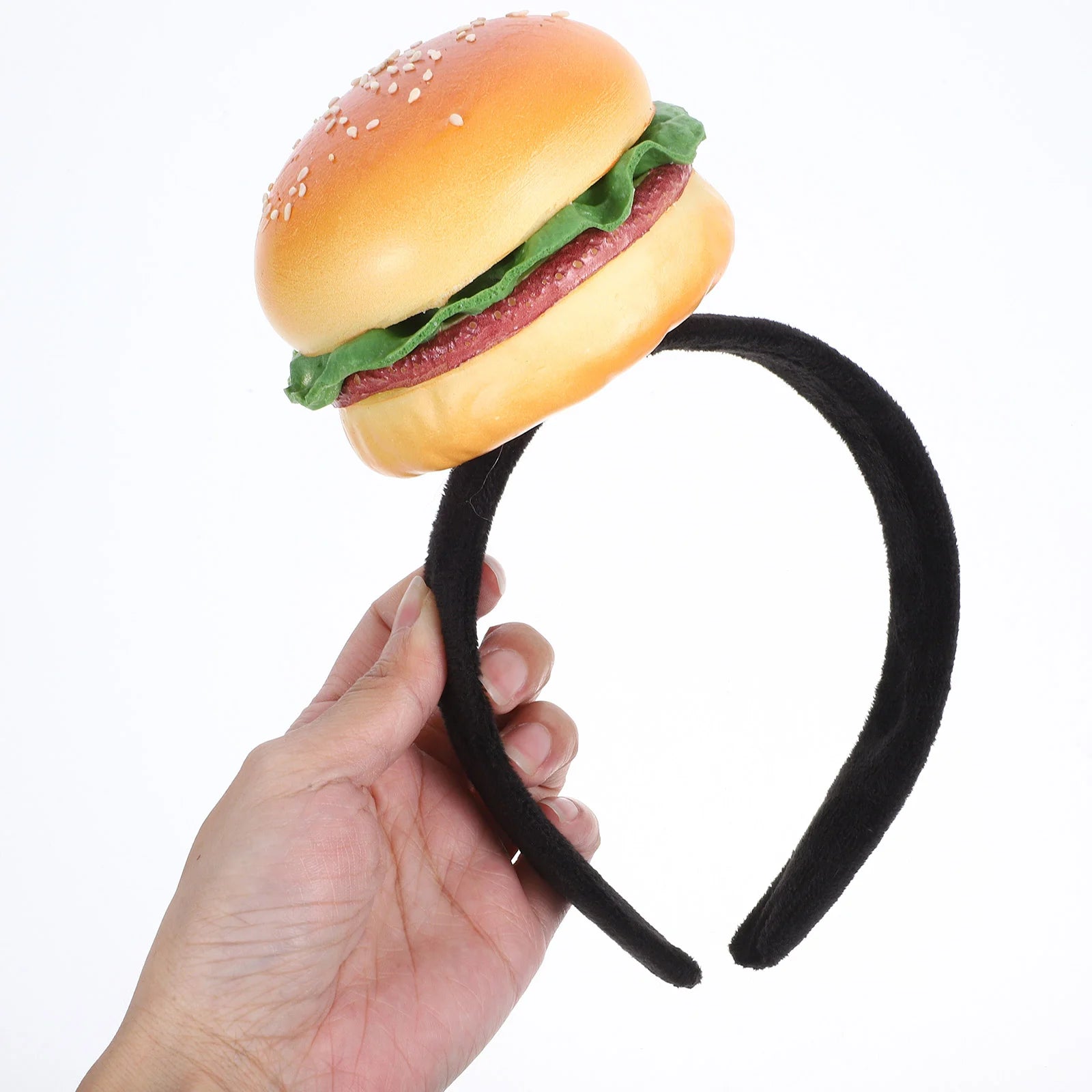 Cartoon Hamburger Headband Costume Headdress Party Costume Photo Prop for Festival Cosplay Headband Decorative Burger Headband sold by Poopy and Poops General Pet Store poppyandpoops.ca