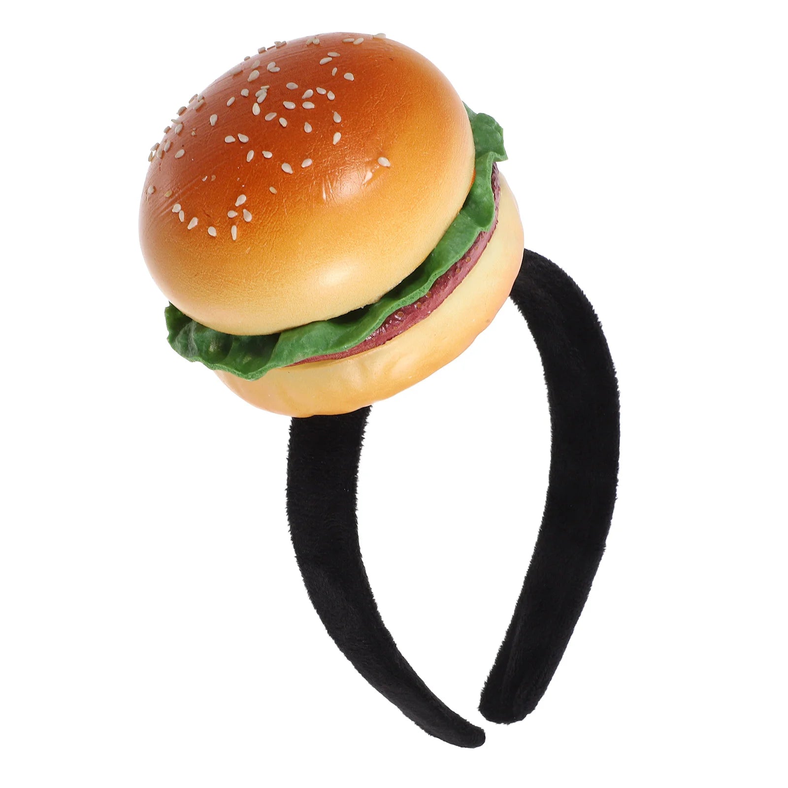 Cartoon Hamburger Headband Costume Headdress Party Costume Photo Prop for Festival Cosplay Headband Decorative Burger Headband sold by Poopy and Poops General Pet Store poppyandpoops.ca