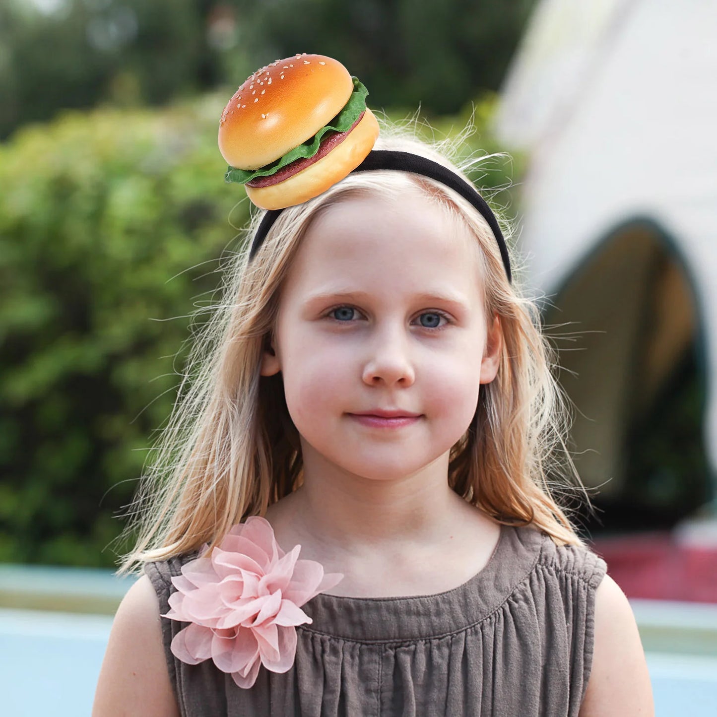 Cartoon Hamburger Headband Costume Headdress Party Costume Photo Prop for Festival Cosplay Headband Decorative Burger Headband sold by Poopy and Poops General Pet Store poppyandpoops.ca