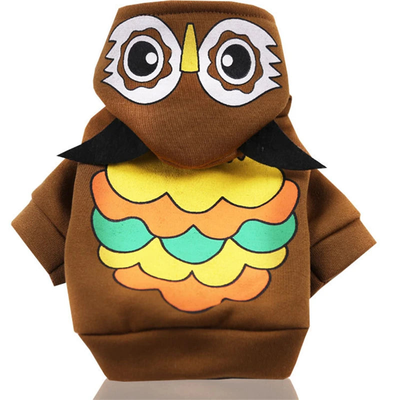 Halloween Dog Costume Hoodie Angel Owl Tiger Brown sold by Poopy and Poops General Pet Store poppyandpoops.ca