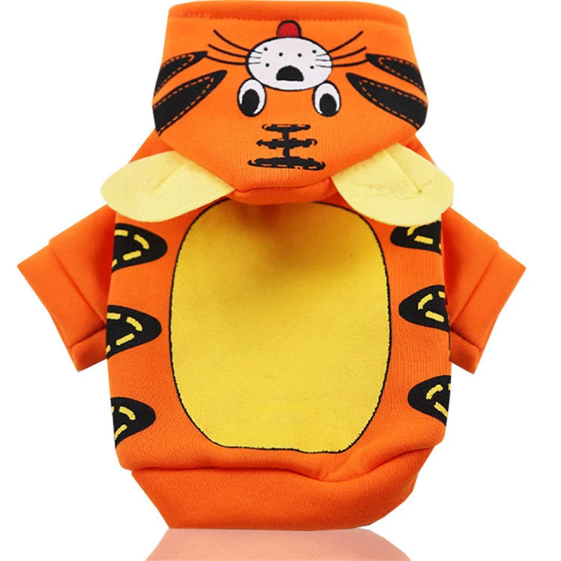 Halloween Dog Costume Hoodie Angel Owl Tiger Orange sold by Poopy and Poops General Pet Store poppyandpoops.ca