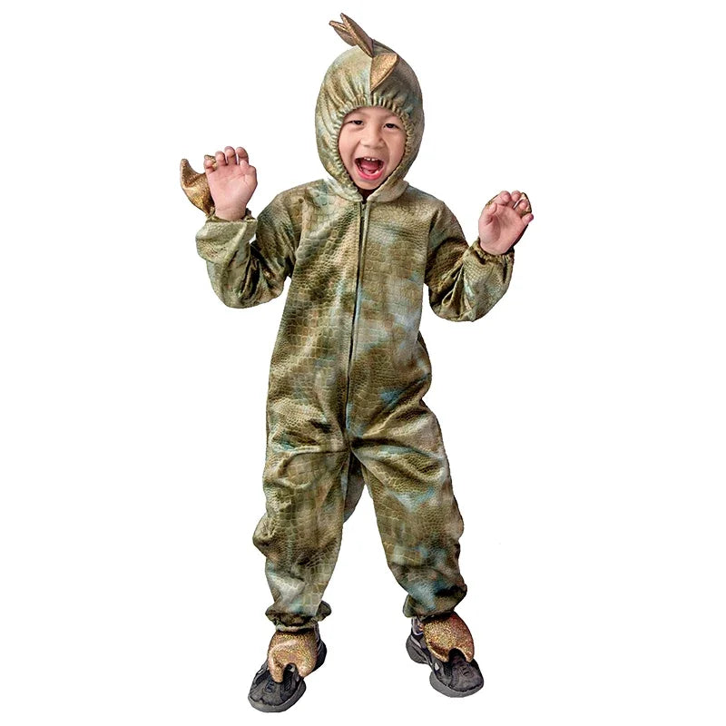 Children Kids Animal Costume Cosplay Dinosaur Tiger Rabbit Dog Lion Lamb Sheep Halloween Animals Costumes Jumpsuit for Boy Girl Dinosaur-03 sold by Poopy and Poops General Pet Store poppyandpoops.ca