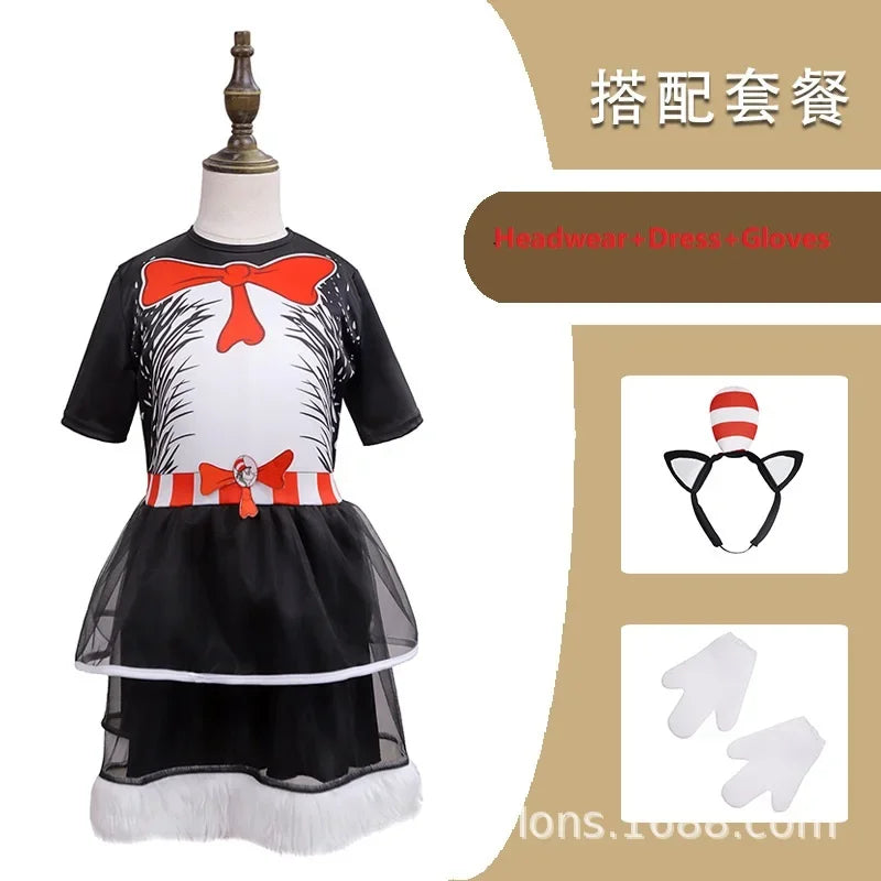 Children Kids Animal Costume Cosplay Dinosaur Tiger Rabbit Dog Lion Lamb Sheep Halloween Animals Costumes Jumpsuit for Boy Girl Cat in the hat Girl sold by Poopy and Poops General Pet Store poppyandpoops.ca
