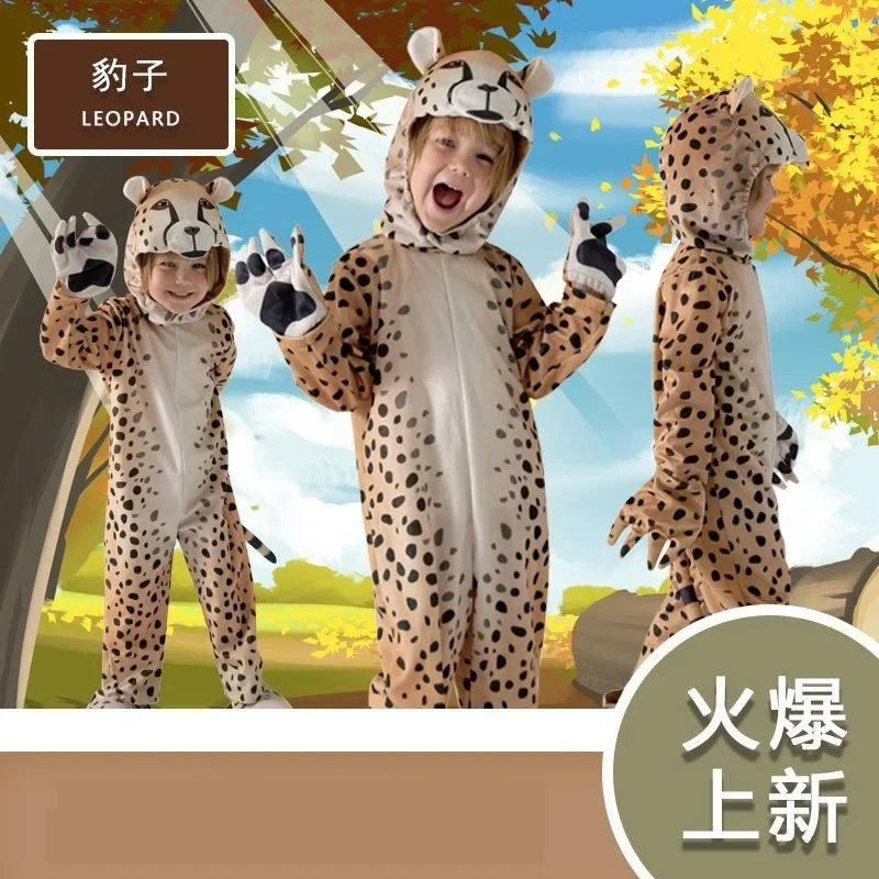 Children Kids Animal Costume Cosplay Dinosaur Tiger Rabbit Dog Lion Lamb Sheep Halloween Animals Costumes Jumpsuit for Boy Girl sold by Poopy and Poops General Pet Store poppyandpoops.ca