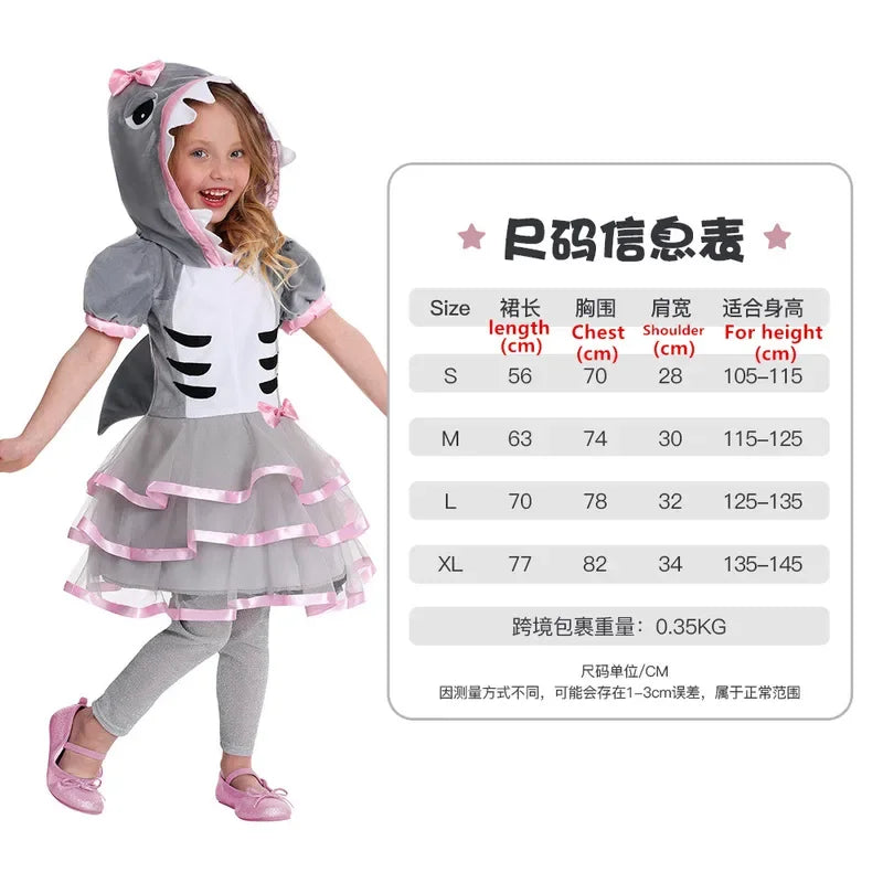 Children Kids Animal Costume Cosplay Dinosaur Tiger Rabbit Dog Lion Lamb Sheep Halloween Animals Costumes Jumpsuit for Boy Girl shark-dress sold by Poopy and Poops General Pet Store poppyandpoops.ca