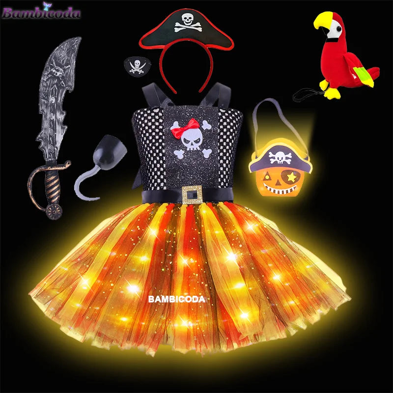 LED Children Pirate Halloween Costumes Girls Kids LED-a6 sold by Poopy and Poops General Pet Store poppyandpoops.ca