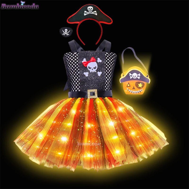 LED Children Pirate Halloween Costumes Girls Kids LED-a2 sold by Poopy and Poops General Pet Store poppyandpoops.ca