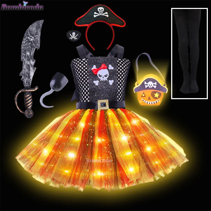 LED Children Pirate Halloween Costumes Girls Kids LED-a7 sold by Poopy and Poops General Pet Store poppyandpoops.ca