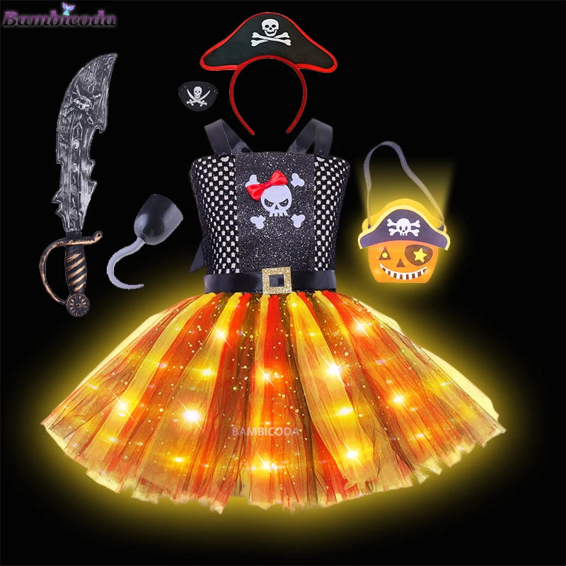 LED Children Pirate Halloween Costumes Girls Kids LED-a5 sold by Poopy and Poops General Pet Store poppyandpoops.ca