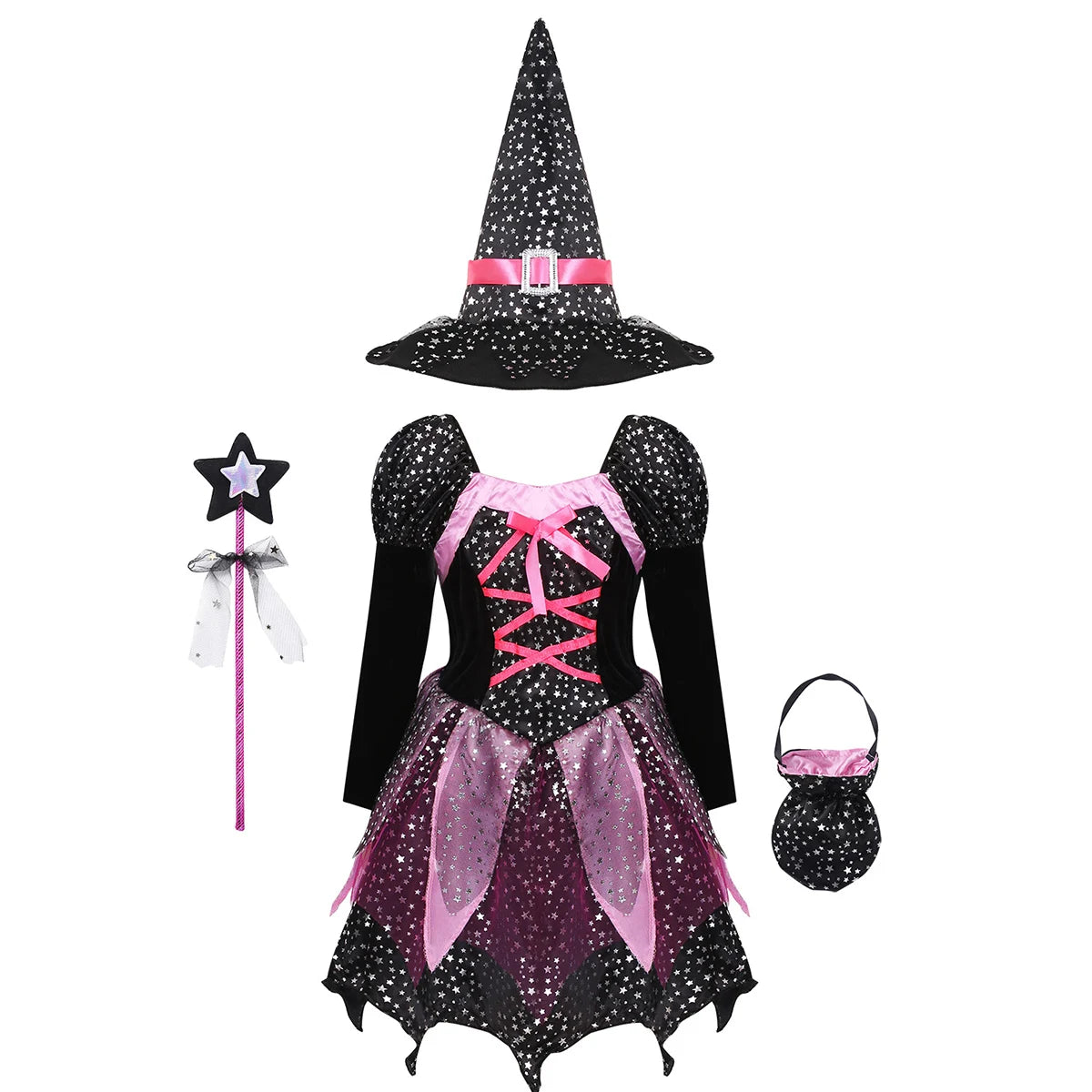 LED Girls Fairytale Wizard Witch Light Up Dress Halloween Costume Black sold by Poopy and Poops General Pet Store poppyandpoops.ca