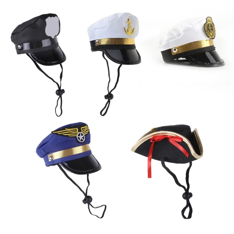 Pet Hat Captain Pirate Marine Hat for Dogs sold by Poopy and Poops General Pet Store poppyandpoops.ca
