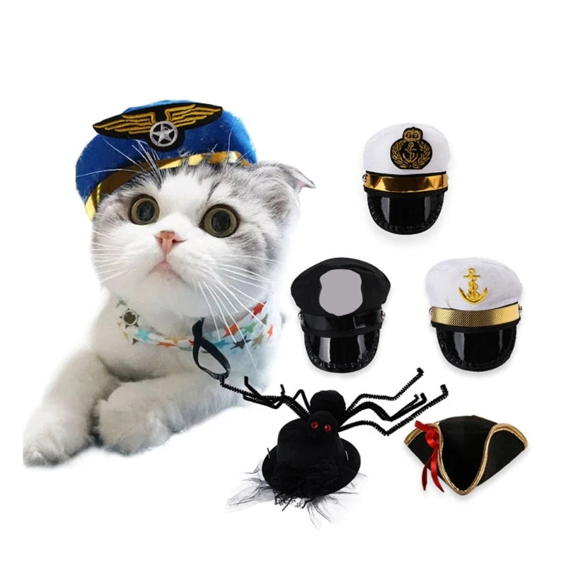 Pet Hat Captain Pirate Marine Hat for Dogs sold by Poopy and Poops General Pet Store poppyandpoops.ca