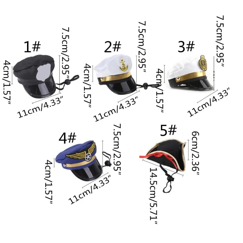 Pet Hat Captain Pirate Marine Hat for Dogs sold by Poopy and Poops General Pet Store poppyandpoops.ca