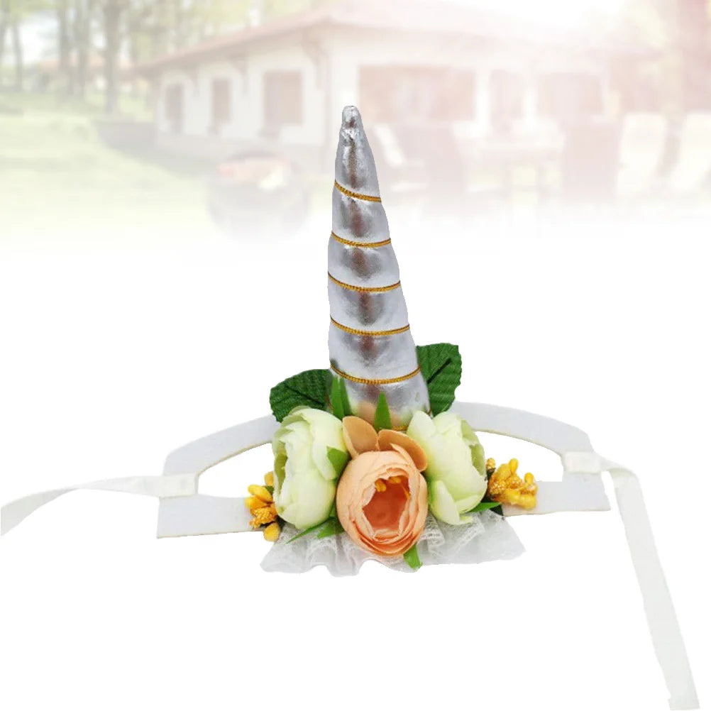 Clothing Pet Dreses Costume for Cats Dog Hair Accessories Unicorn Horn Party Hat Cosplay sold by Poopy and Poops General Pet Store poppyandpoops.ca