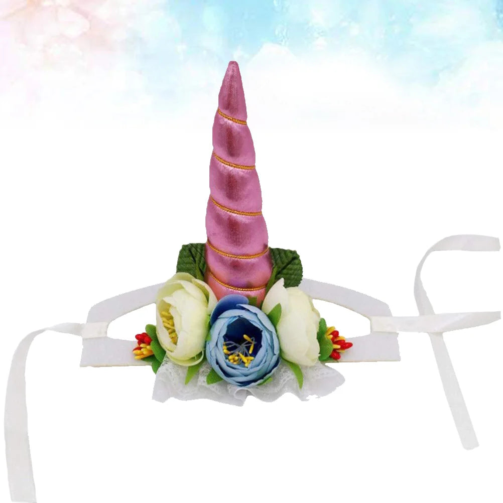 Clothing Pet Dreses Costume for Cats Dog Hair Accessories Unicorn Horn Party Hat Cosplay sold by Poopy and Poops General Pet Store poppyandpoops.ca