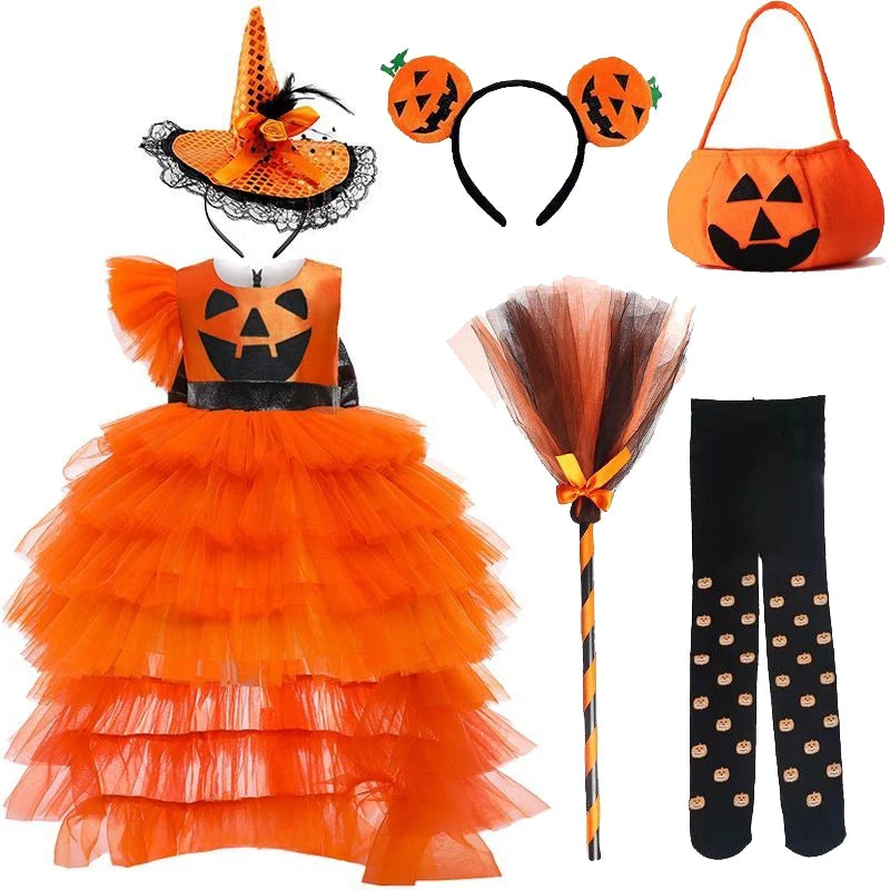 Halloween Costumes for Kids Children Pumpkin Dresses Set sold by Poopy and Poops General Pet Store poppyandpoops.ca