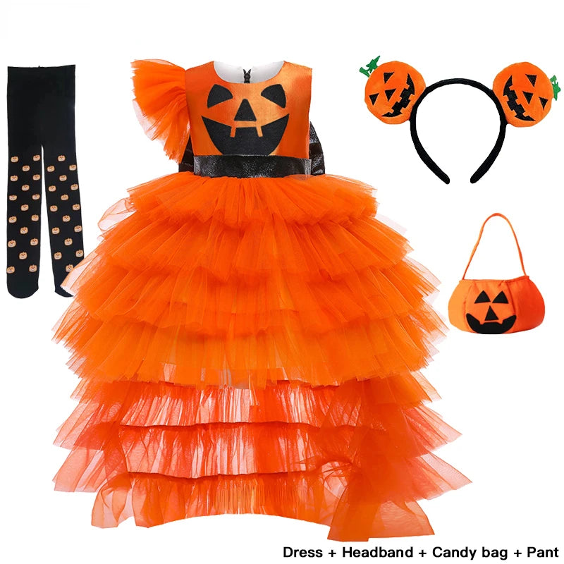 Halloween Costumes for Kids Children Pumpkin Dresses Set b-3 sold by Poopy and Poops General Pet Store poppyandpoops.ca