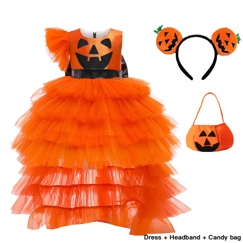 Halloween Costumes for Kids Children Pumpkin Dresses Set b-2 sold by Poopy and Poops General Pet Store poppyandpoops.ca
