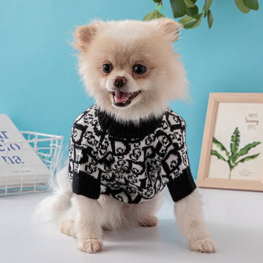 Designer Dog Clothes Luxury Pet Clothing Sweater sold by Poopy and Poops General Pet Store poppyandpoops.ca