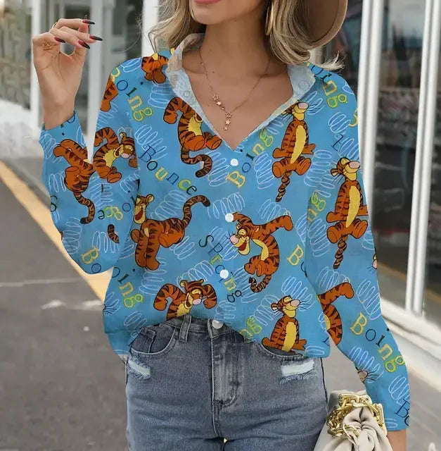 Tiger Women's Shirt Light Grey sold by Poopy and Poops General Pet Store poppyandpoops.ca