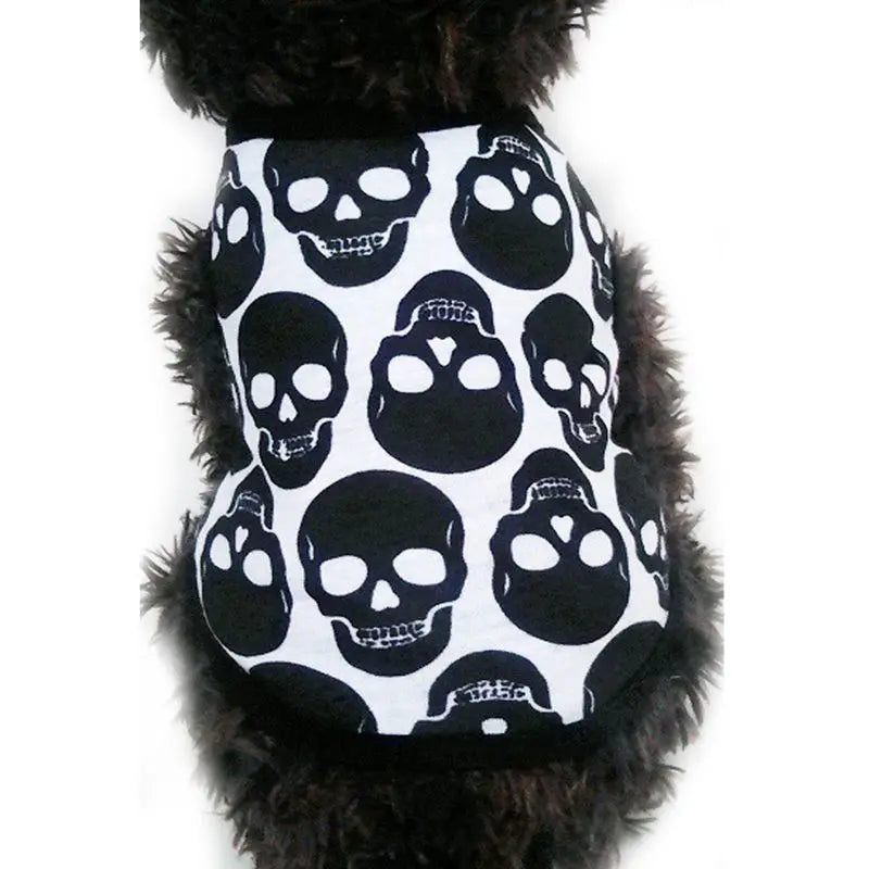 Dog Vest for Small Dogs Skull Print Dog Hoodie Pet Summer Clothes Chihuahua Fashion Tshirt French Bulldog Costume Dropshipping sold by Poopy and Poops General Pet Store poppyandpoops.ca