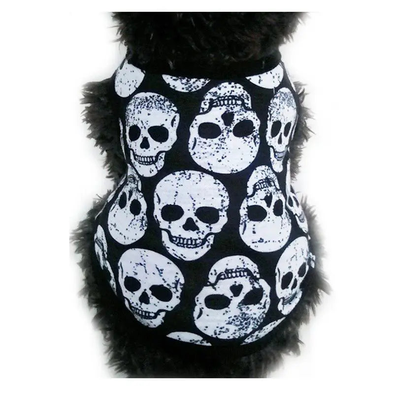 Dog Vest for Small Dogs Skull Print Dog Hoodie Pet Summer Clothes Chihuahua Fashion Tshirt French Bulldog Costume Dropshipping sold by Poopy and Poops General Pet Store poppyandpoops.ca