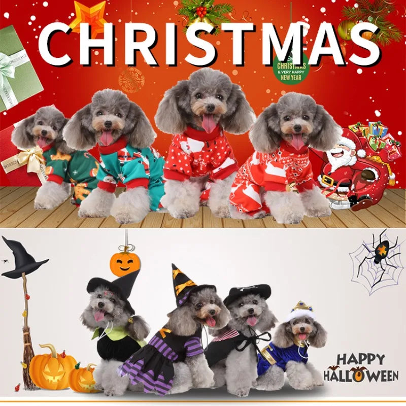 Dogs Cats Cosplay Funny Costumes Santa Claus Styling Holiday Deadly Dolls Party Holiday Christmas Pet Cat Clothes Halloween sold by Poopy and Poops General Pet Store poppyandpoops.ca