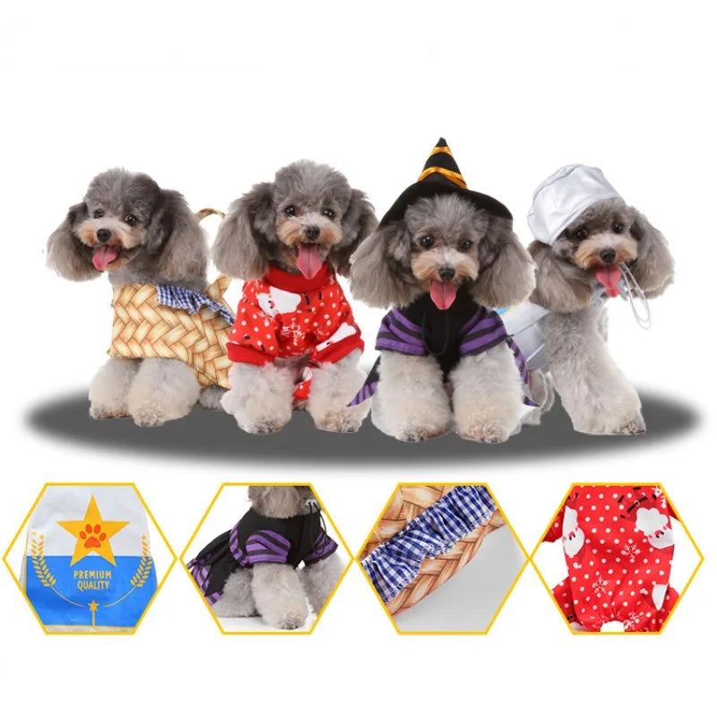 Dogs Cats Cosplay Funny Costumes Santa Claus Styling Holiday Deadly Dolls Party Holiday Christmas Pet Cat Clothes Halloween sold by Poopy and Poops General Pet Store poppyandpoops.ca