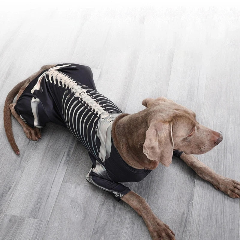 Skeleton Large Dog T-Shirt Halloween Costume sold by Poopy and Poops General Pet Store poppyandpoops.ca