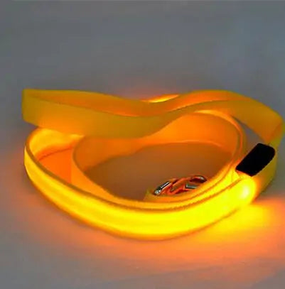 Glow In Dark Dog Leash Yellow sold by Poopy and Poops General Pet Store poppyandpoops.ca