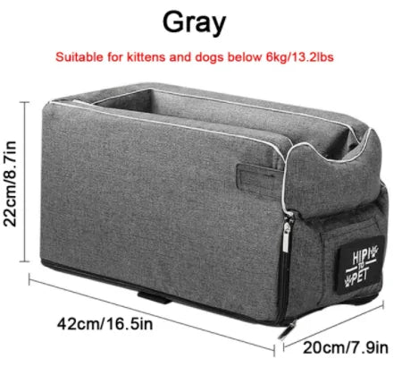 Portable Pet Dog Car Seat Grey sold by Poopy and Poops General Pet Store poppyandpoops.ca