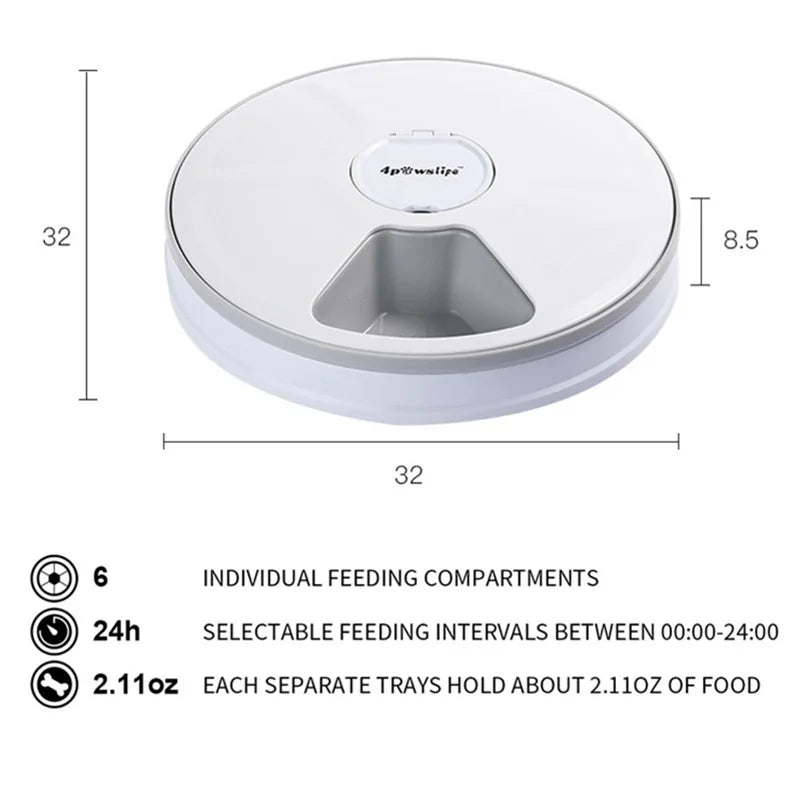 Automatic 6-Meal Pet Dog Dry Food Feeder sold by Poopy and Poops General Pet Store poppyandpoops.ca