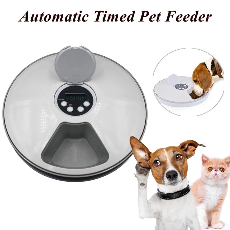 Automatic 6-Meal Pet Dog Dry Food Feeder sold by Poopy and Poops General Pet Store poppyandpoops.ca