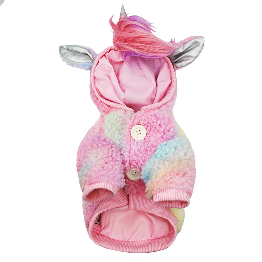Genuine Jucy Pobby Winter Pet Cat Clothes For Cats Coat Jacket Cotton, Costumes For Cat & Dog ,Cute Unicorn Cosplay sold by Poopy and Poops General Pet Store poppyandpoops.ca