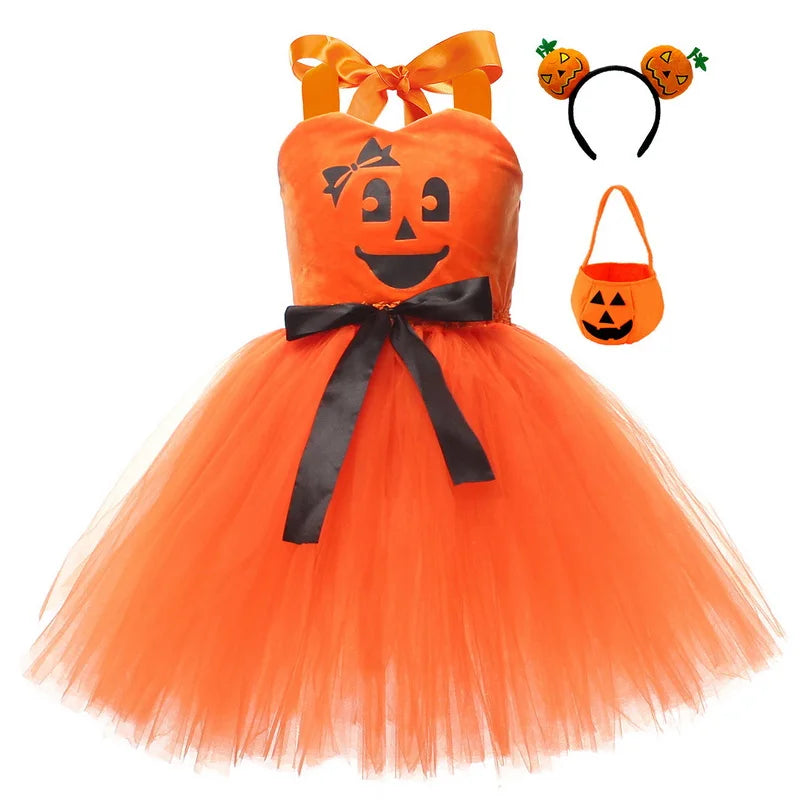 Matching Halloween Child Girl Pumpkin Costume Dress 02 sold by Poopy and Poops General Pet Store poppyandpoops.ca