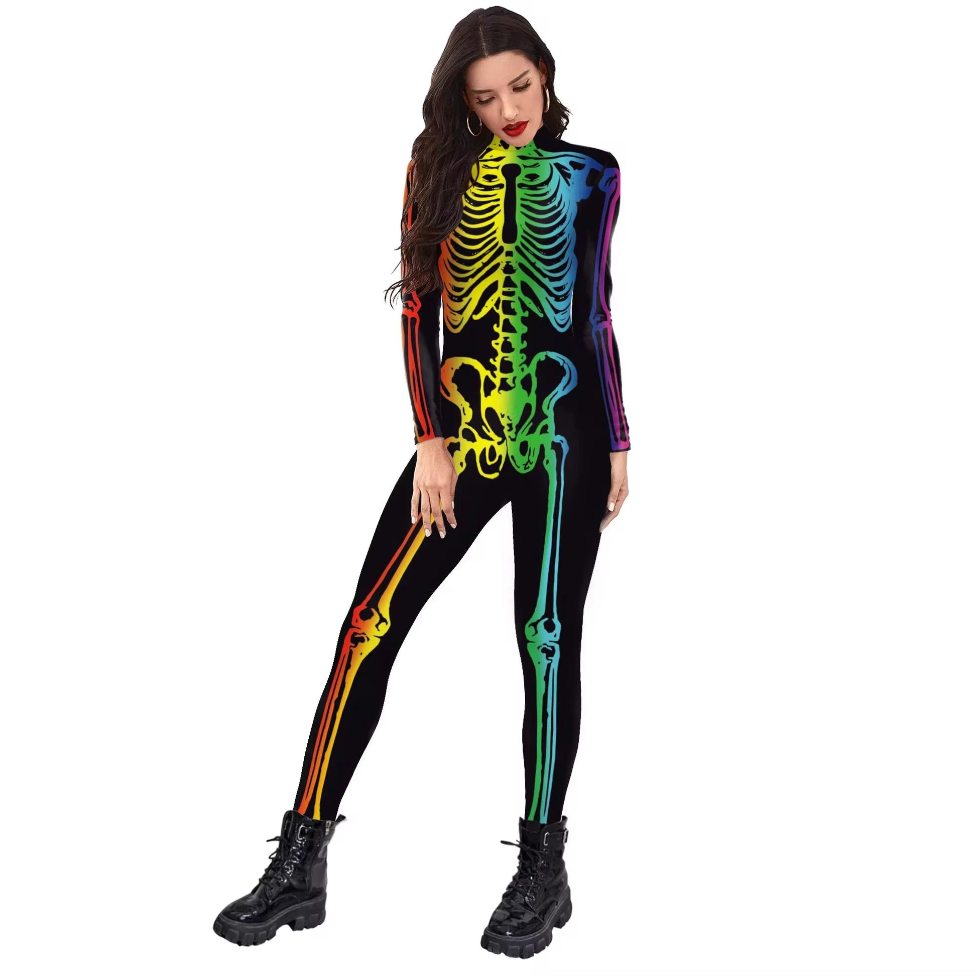 Women's Halloween Colorful Skeleton Human Costume sold by Poopy and Poops General Pet Store poppyandpoops.ca