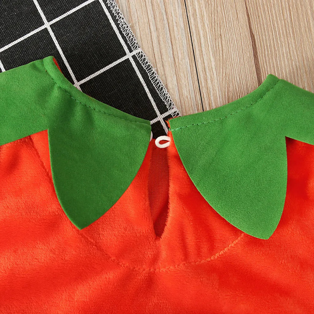 Baby Halloween Costume Pumpkin Romper with Hat sold by Poopy and Poops General Pet Store poppyandpoops.ca
