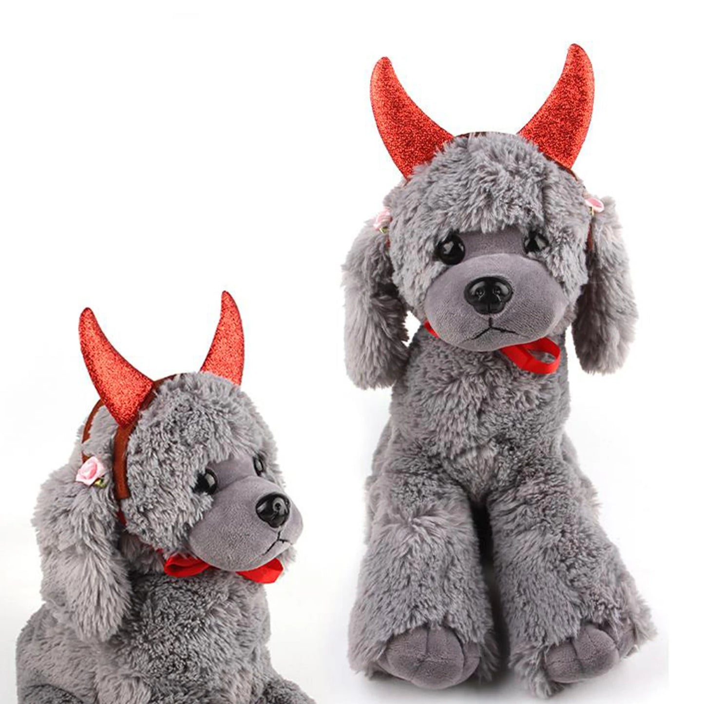 Halloween Dog Costume Cat Devil Horns Headband Funny Pet Cosplay Accessory for Party sold by Poopy and Poops General Pet Store poppyandpoops.ca