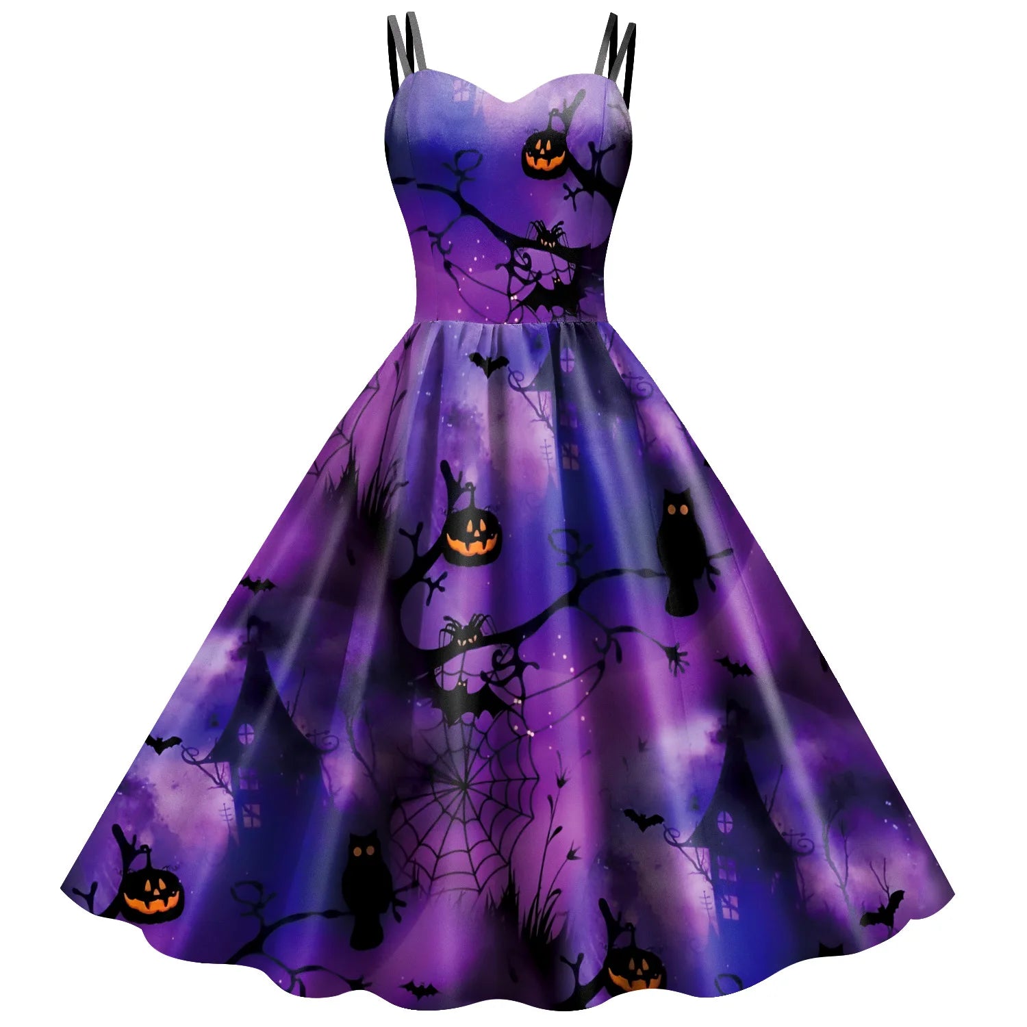 Matching Women Pumpkin Halloween Dresses sold by Poopy and Poops General Pet Store poppyandpoops.ca