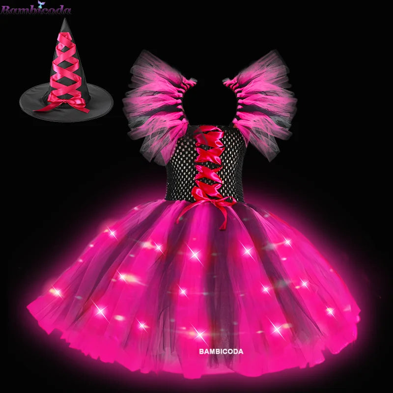 LED Light Up Girls Witch Dress Halloween Costume c1-led sold by Poopy and Poops General Pet Store poppyandpoops.ca