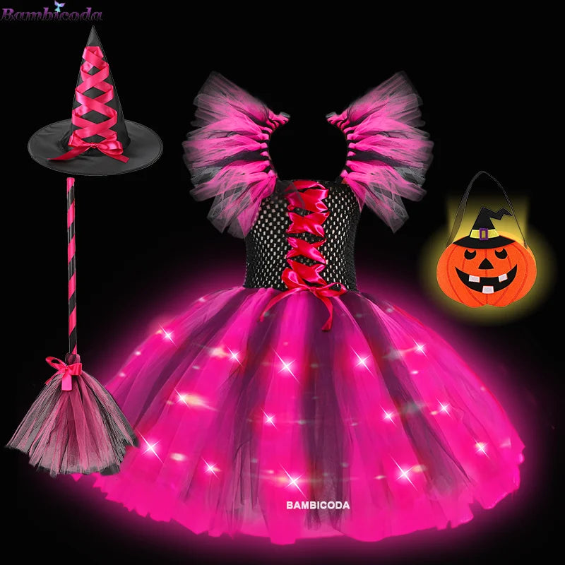 LED Light Up Girls Witch Dress Halloween Costume c4-led sold by Poopy and Poops General Pet Store poppyandpoops.ca