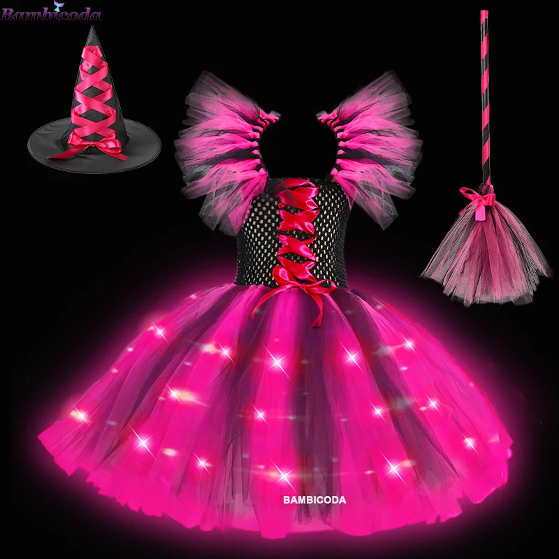 LED Light Up Girls Witch Dress Halloween Costume c2-led sold by Poopy and Poops General Pet Store poppyandpoops.ca