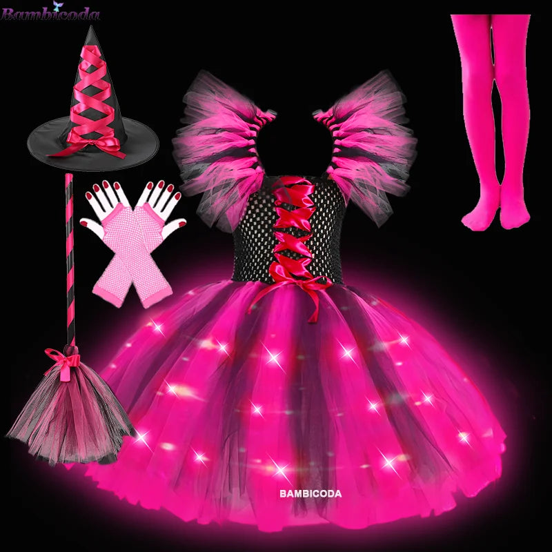 LED Light Up Girls Witch Dress Halloween Costume c7-led sold by Poopy and Poops General Pet Store poppyandpoops.ca