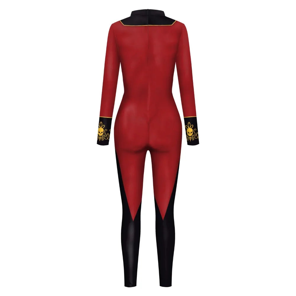 Male Halloween Costume Skeleton with Red fishtail jacket Bodysuit sold by Poopy and Poops General Pet Store poppyandpoops.ca