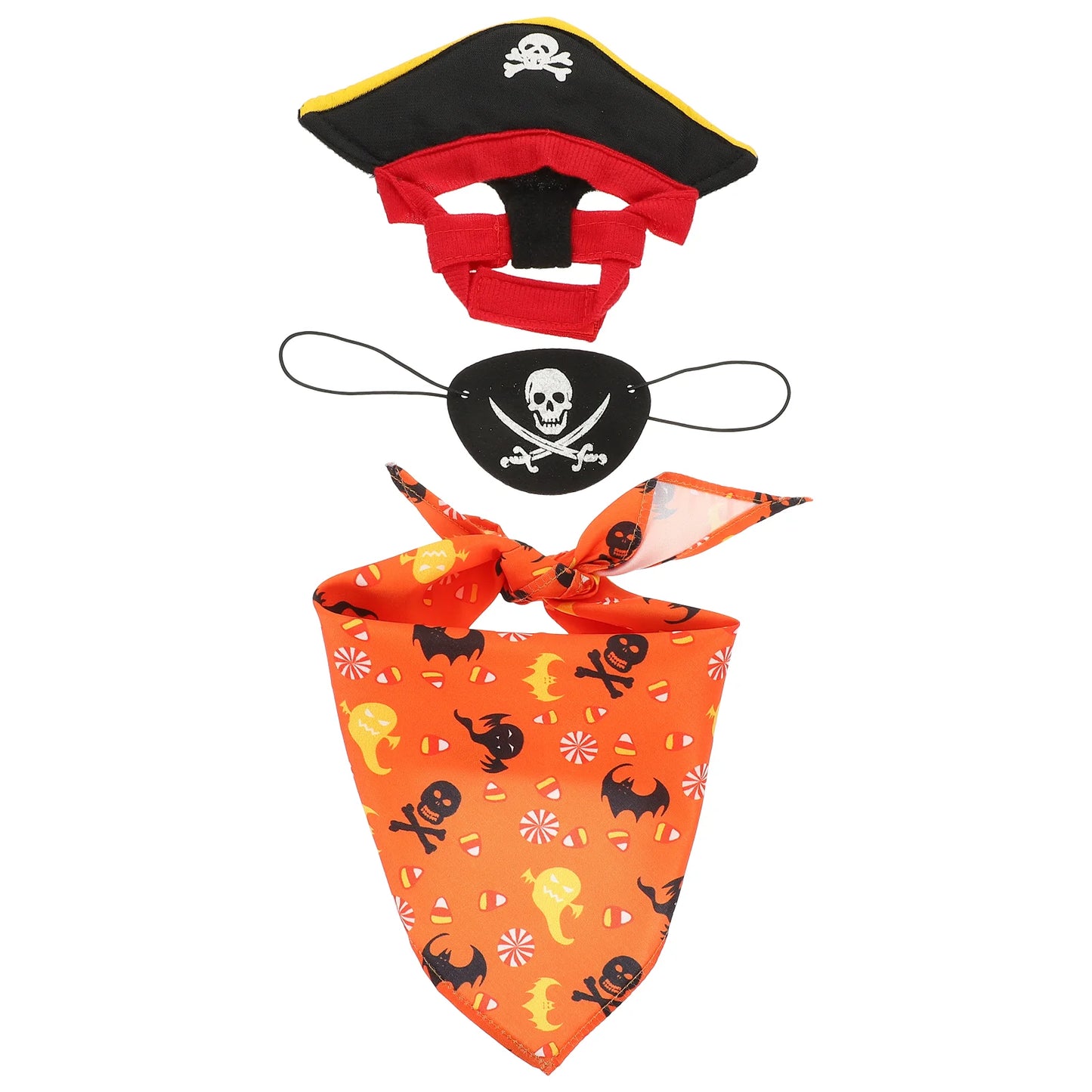 Matching Pet Dog Halloween Pirate Hat Triangle Bandana sold by Poopy and Poops General Pet Store poppyandpoops.ca