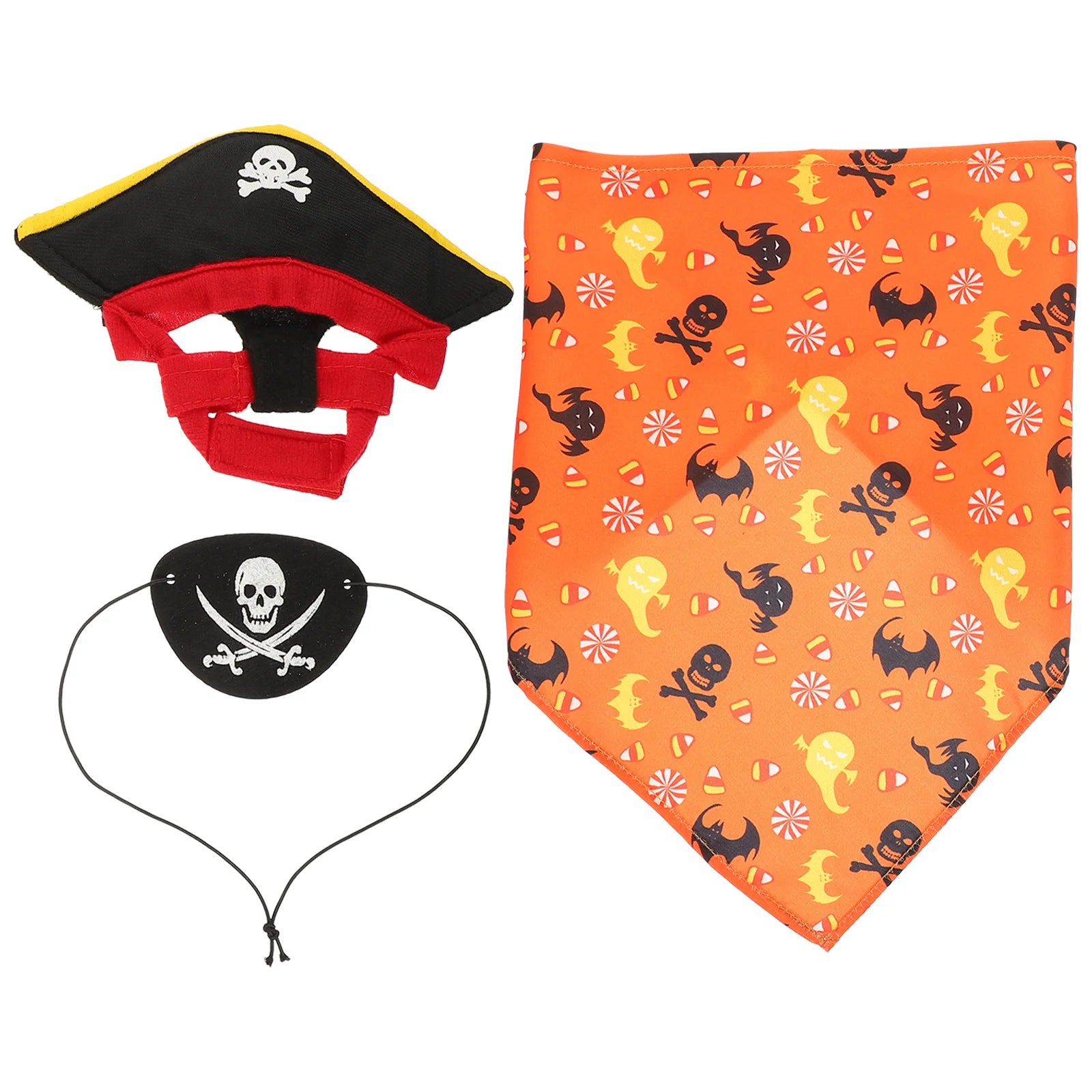 Matching Pet Dog Halloween Pirate Hat Triangle Bandana sold by Poopy and Poops General Pet Store poppyandpoops.ca