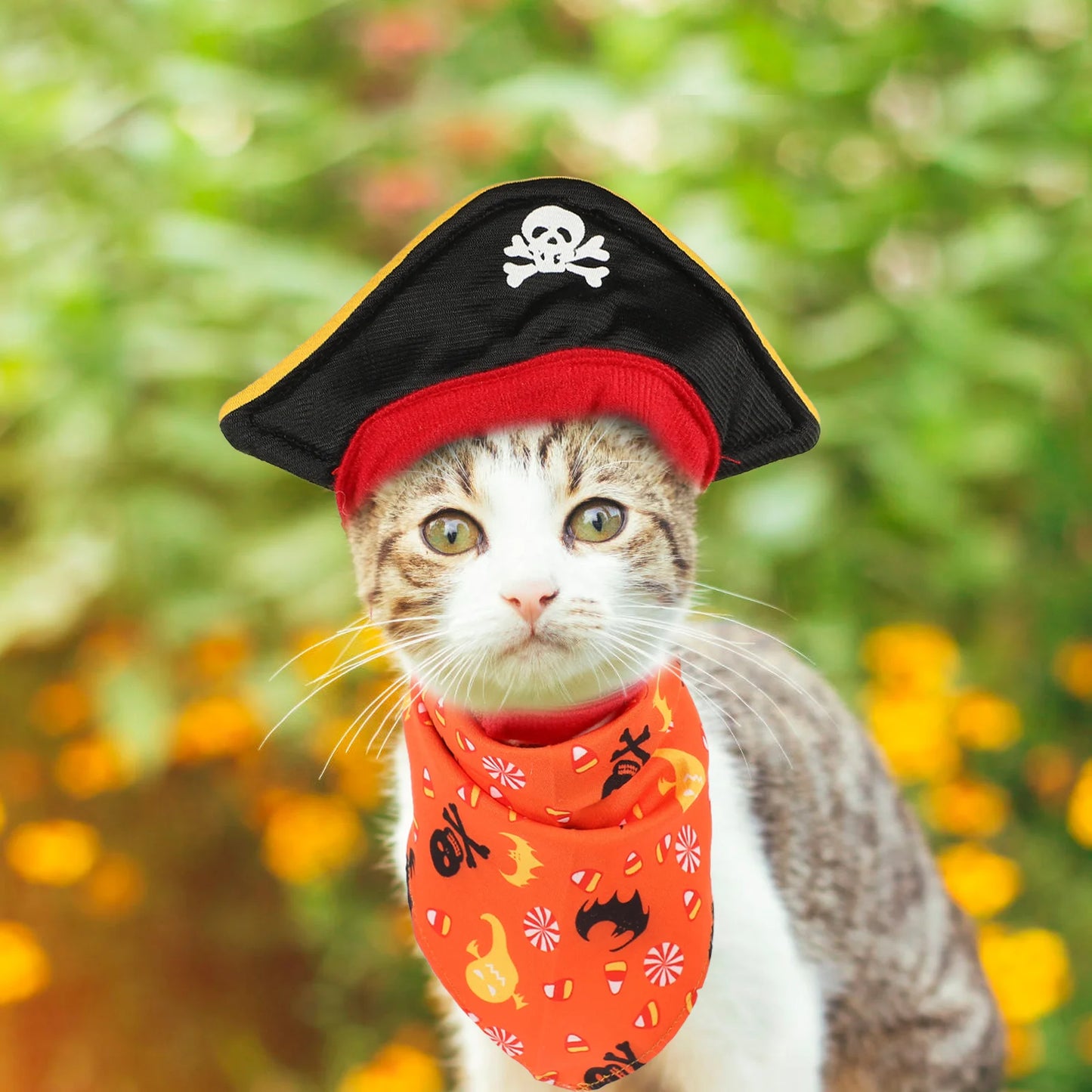 Matching Pet Dog Halloween Pirate Hat Triangle Bandana sold by Poopy and Poops General Pet Store poppyandpoops.ca