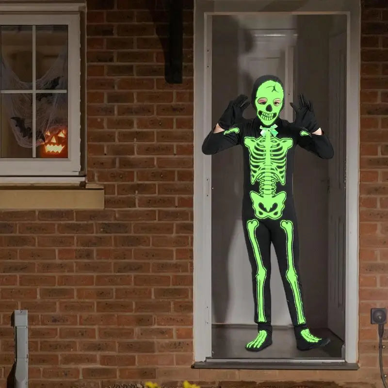 Halloween Costume Cotton Skeleton Onesie Kids Boys And Girls Aged 3-8 sold by Poopy and Poops General Pet Store poppyandpoops.ca