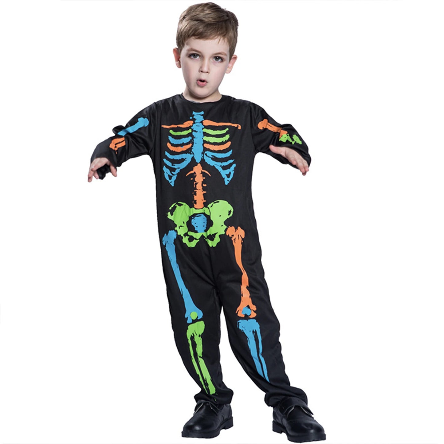 Boys loose fit Colorful Skeleton Halloween Costumes Colorful6 S CN sold by Poopy and Poops General Pet Store poppyandpoops.ca