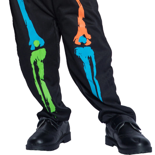 Boys loose fit Colorful Skeleton Halloween Costumes sold by Poopy and Poops General Pet Store poppyandpoops.ca
